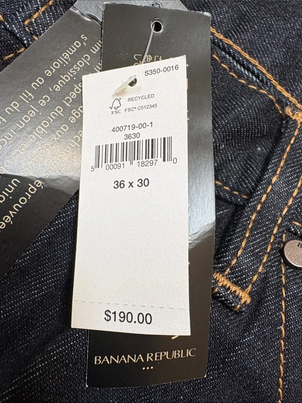 Banana Republic Selvedge Dark Blue Indigo Straight Jeans NWT